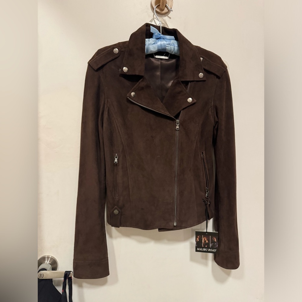 MALIBU ROAD SUEDE JACKET CHOCOLATE BROWN (NWT)